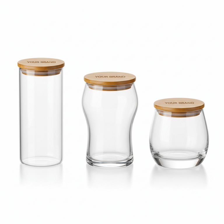 custom glass cups with bamboo lids wholesale