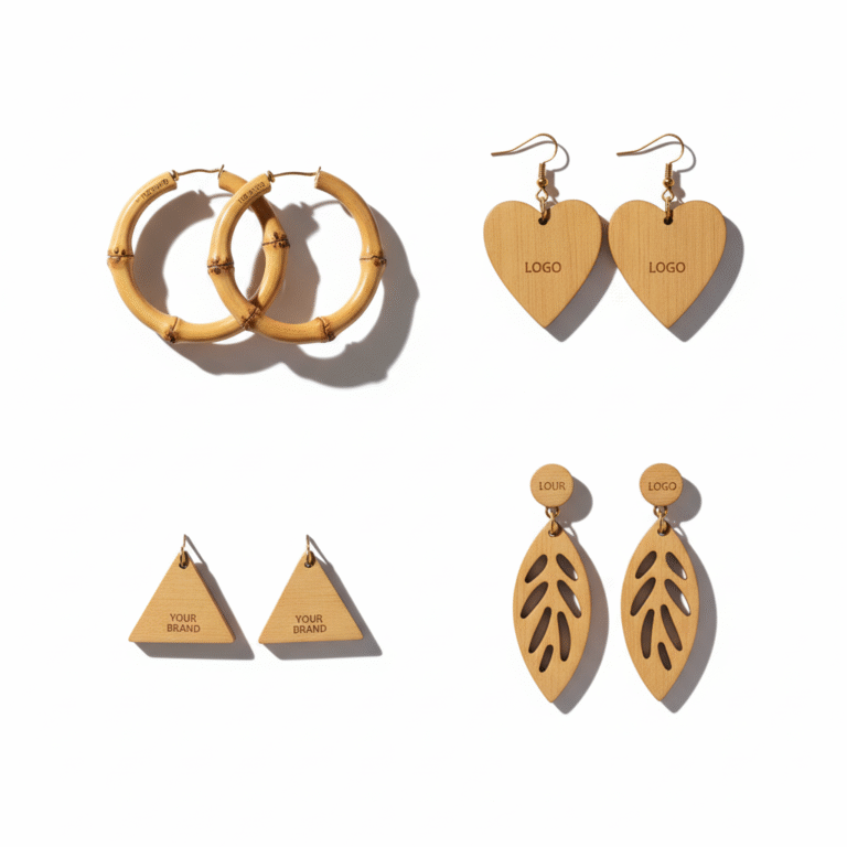 custom bamboo earrings wholesale
