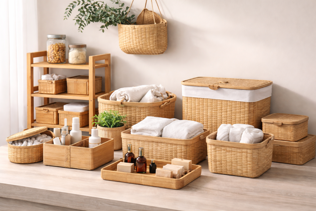 Bamboo Storage And Basket