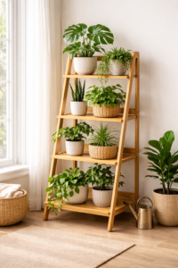 Bamboo Plant Stands and Indoor Garden Decor