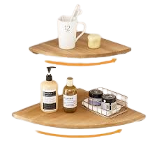 Bamboo Floating Corner Shelf